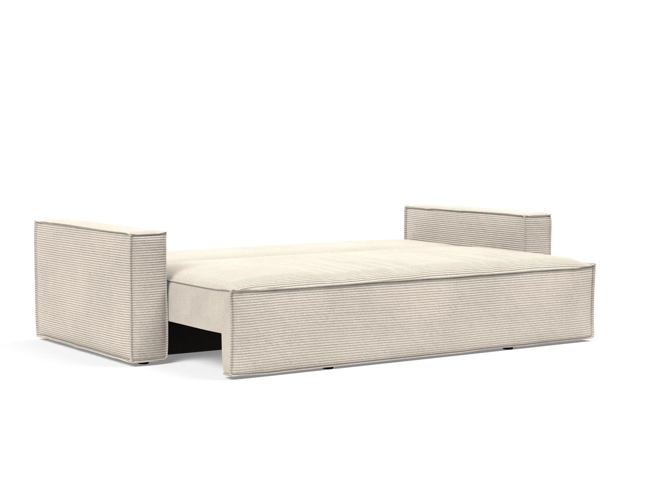 Entdecken Sie das Newilla Bettsofa von Innovation Living: stilvolles, funktionales Design, robust und ideal für kleine Räume mit praktischem Stauraum.