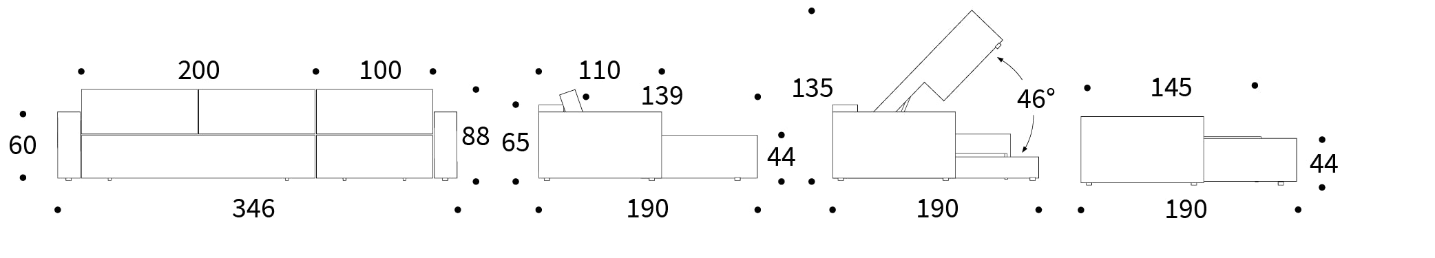 Entdecken Sie das vielseitige Newilla Bettsofa mit Lounger von Innovation Living – ideal für kleine Räume, stilvoll und komfortabel.