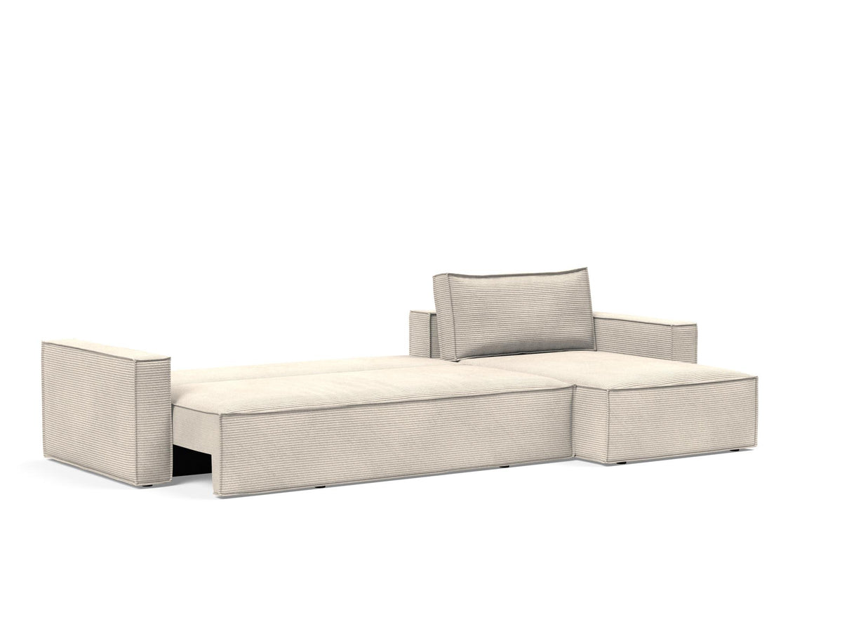 Newilla Bettsofa mit Lounger in 594 Corduroy Ivory präsentiert im Onlineshop von KAQTU Design AG. Bettsofa rechts ist von Innovation Living