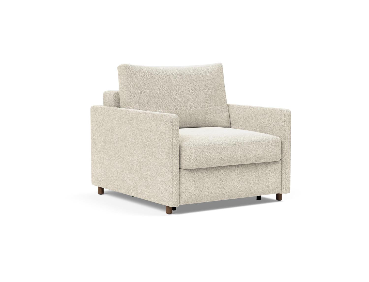 Der Neah Sessel mit Slim Armlehnen bietet eleganten Komfort und vielseitige Nutzung als Schlafsofa, perfekt für moderne, platzsparende Wohnkonzepte.