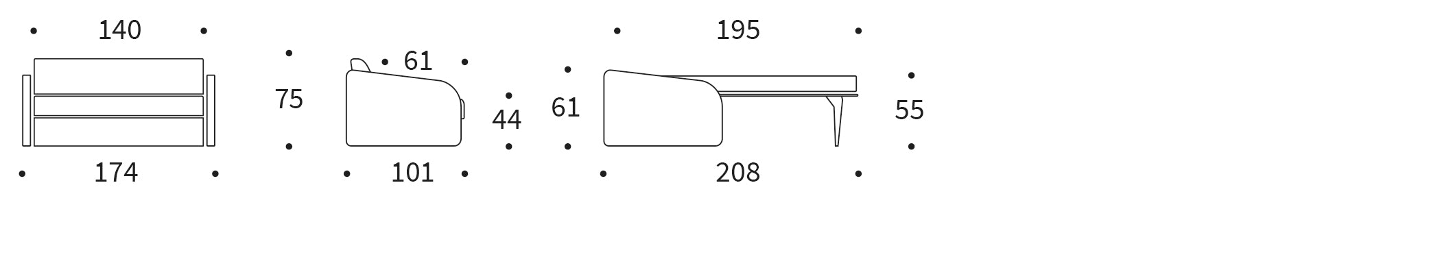 Entdecken Sie das Eivor Klappsofa 140 von Innovation Living: Stilvolles Design, hochwertige Federkernmatratze und praktische Funktionen für Ihr Zuhause.