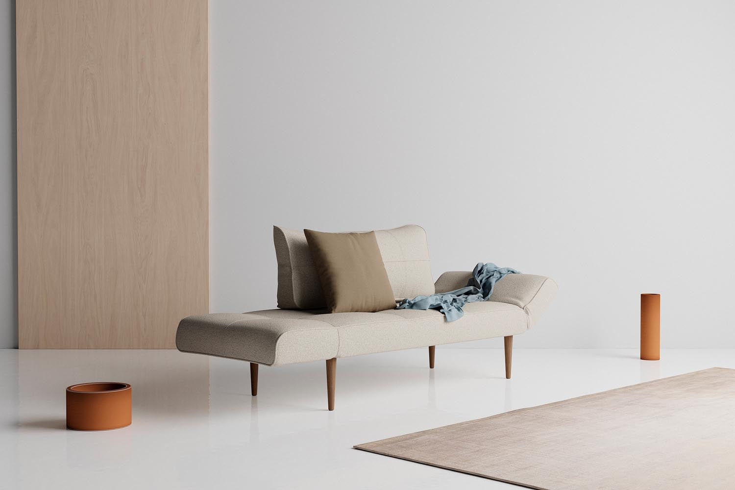 Entdecken Sie das Zeal Klappsofa 70 Styletto von Innovation Living – ein stilvolles, multifunktionales Sofa in Elegance Orange, das höchsten Komfort bietet.