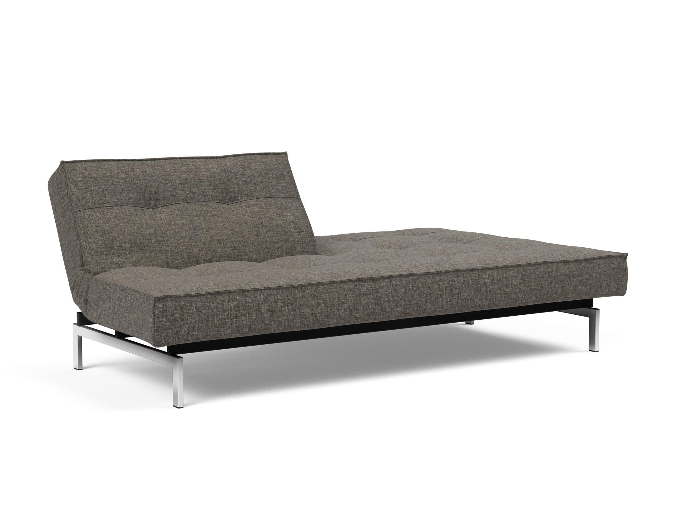 Erleben Sie das elegante Splitback Sofabett 115 Chrom von Innovation Living – ideal für moderne Räume und entspannende Schlafmomente.