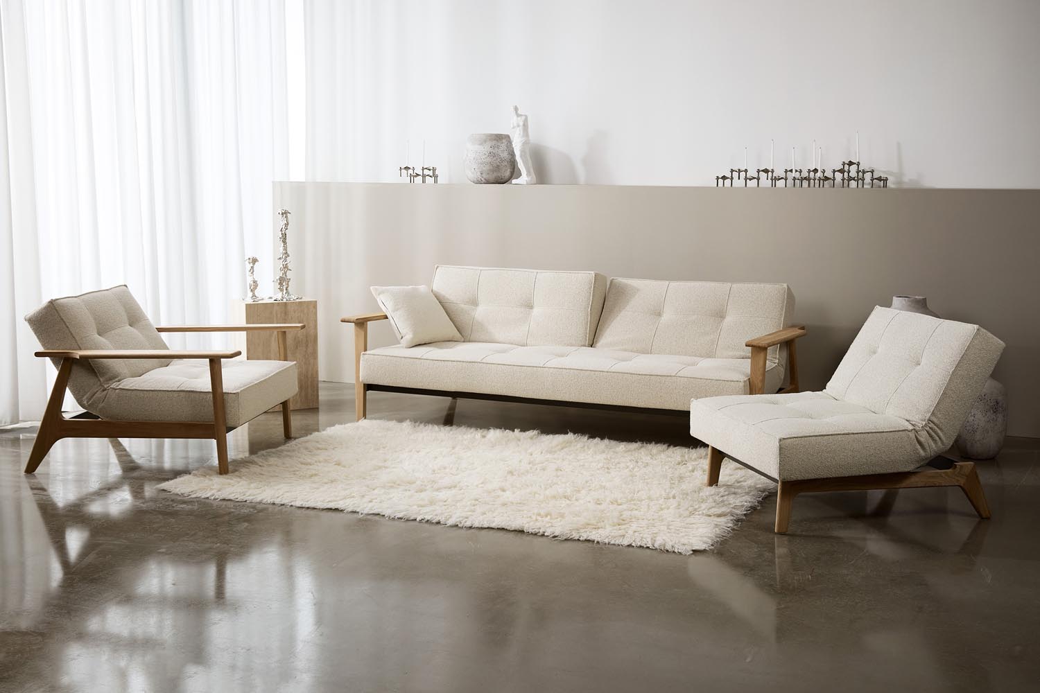 Splitback Sofabett 115 Frej in 282 Avella Warm Grey präsentiert im Onlineshop von KAQTU Design AG. Bettsofa ist von Innovation Living