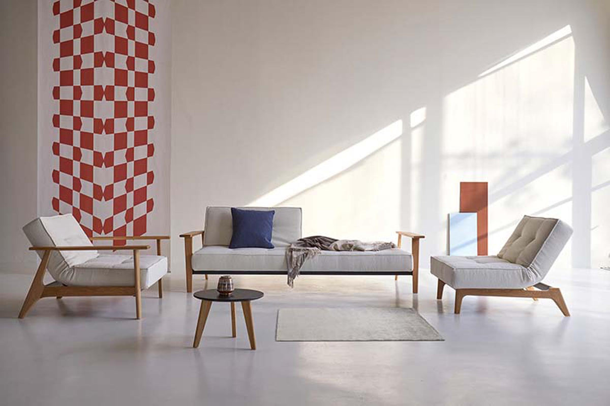 Splitback Sofabett 115 Frej in 531 Bouclé Off White präsentiert im Onlineshop von KAQTU Design AG. Bettsofa ist von Innovation Living