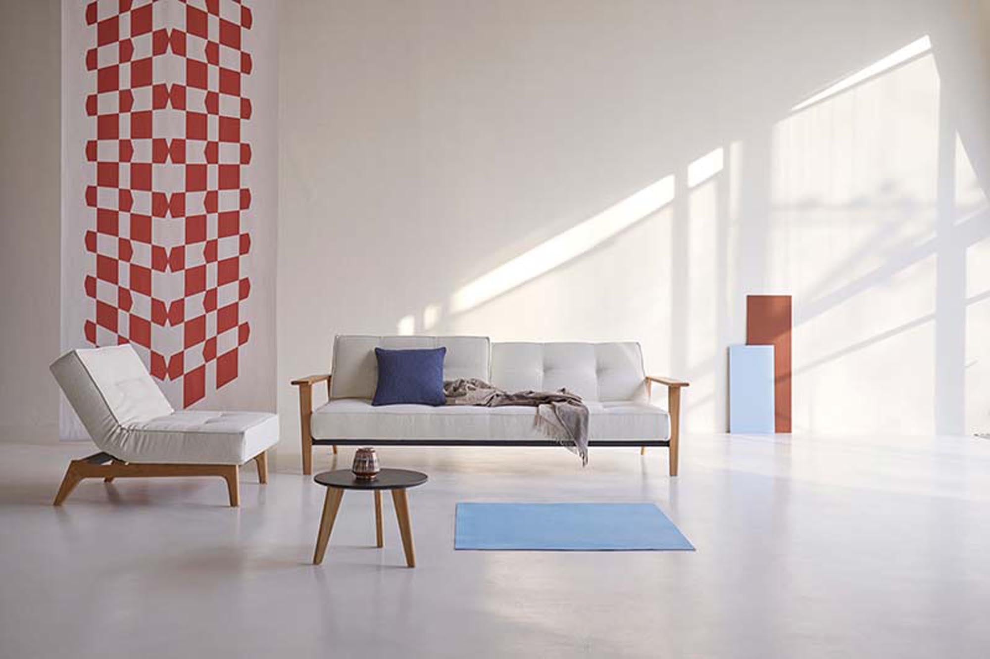 Erleben Sie das stilvolle Splitback Sofabett 115 Frej von Innovation Living – ideal für platzsparende Lösungen und zeitgemäße Einrichtung.