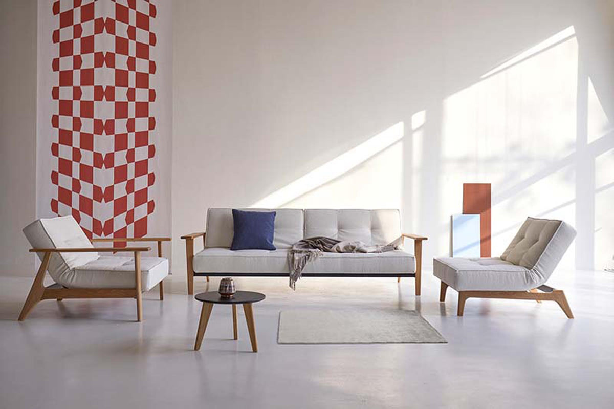 Splitback Sofabett 115 Frej in 531 Bouclé Off White präsentiert im Onlineshop von KAQTU Design AG. Bettsofa ist von Innovation Living