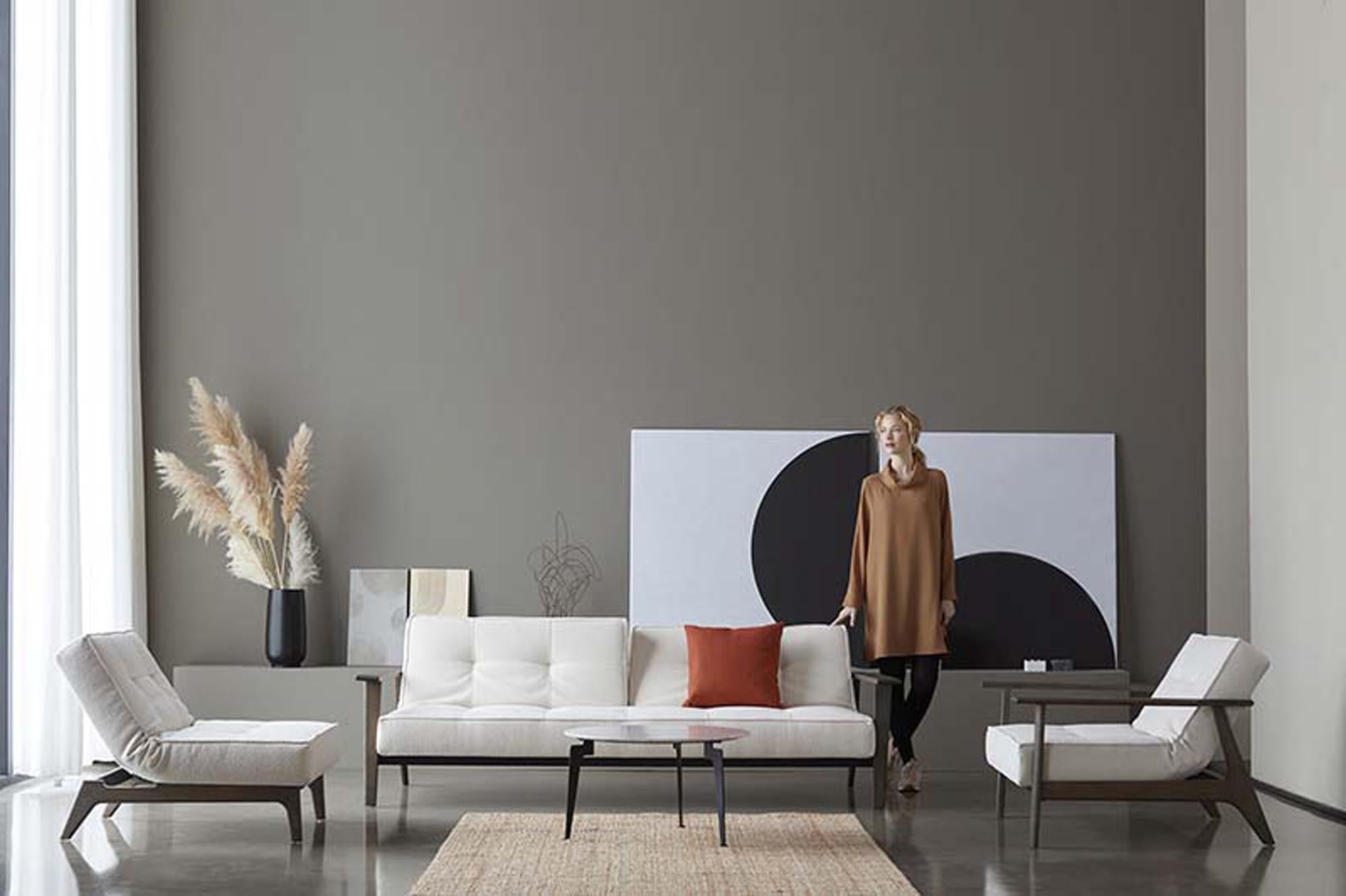 Erleben Sie das stilvolle Splitback Sofabett 115 Frej von Innovation Living – ideal für platzsparende Lösungen und zeitgemäße Einrichtung.