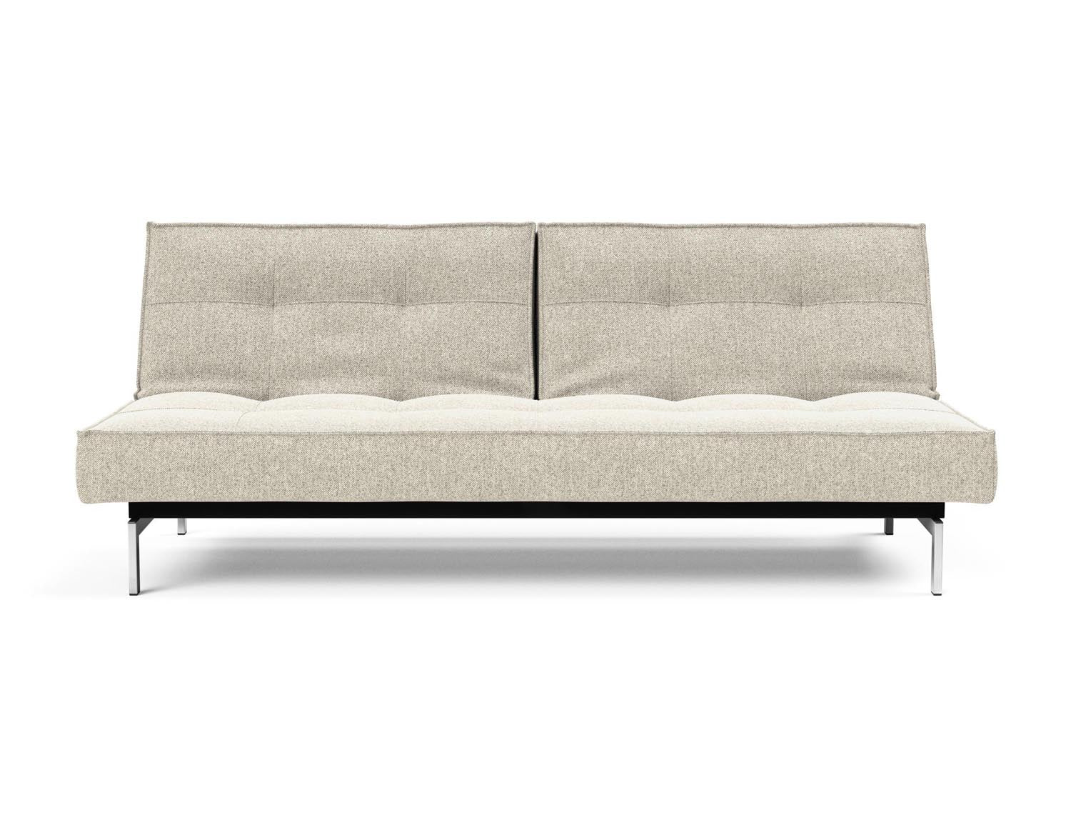 Erleben Sie das elegante Splitback Sofabett 115 Chrom von Innovation Living – ideal für moderne Räume und entspannende Nächte.