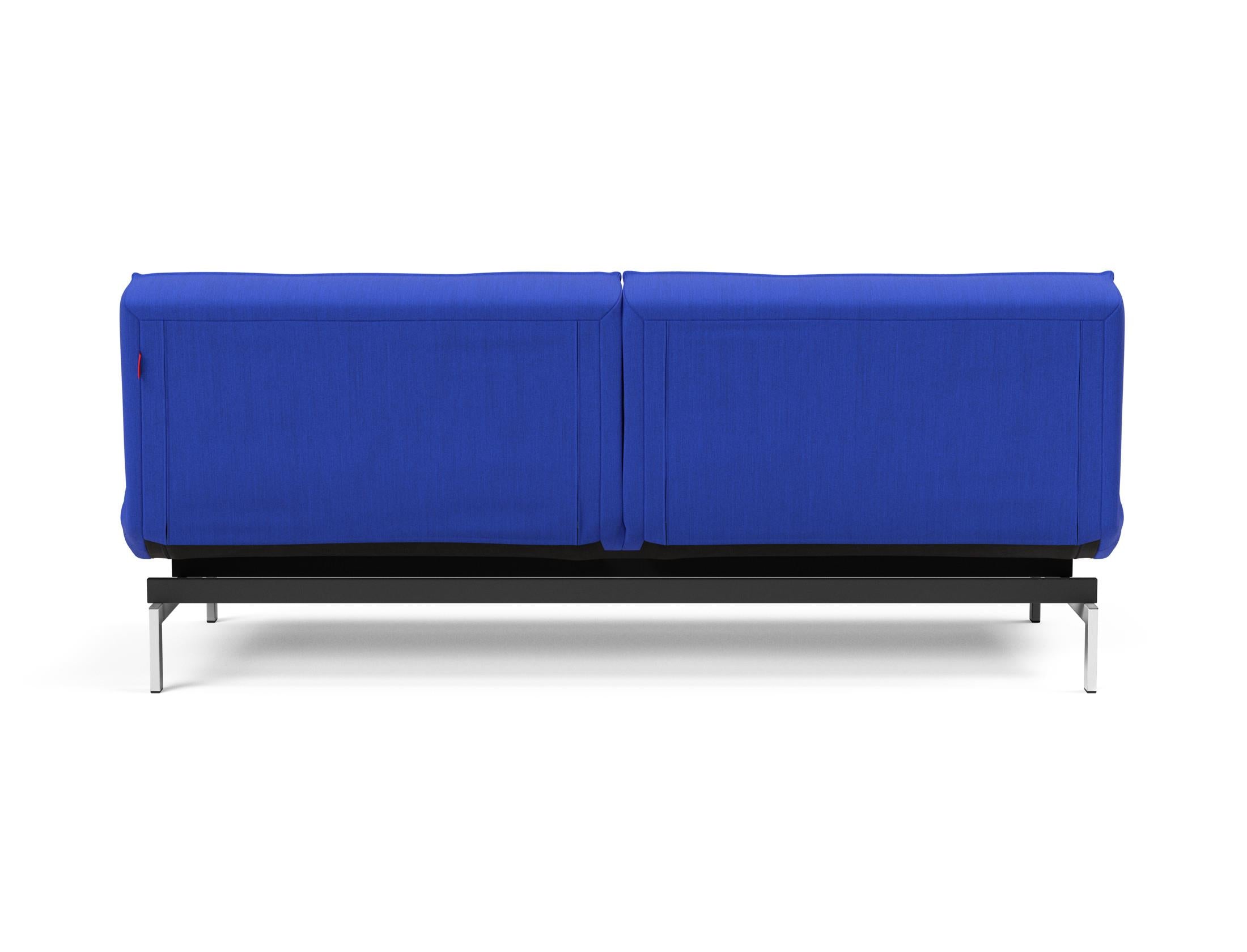Erleben Sie das elegante Splitback Sofabett 115 Chrom von Innovation Living – ideal für moderne Räume und entspannende Nächte.