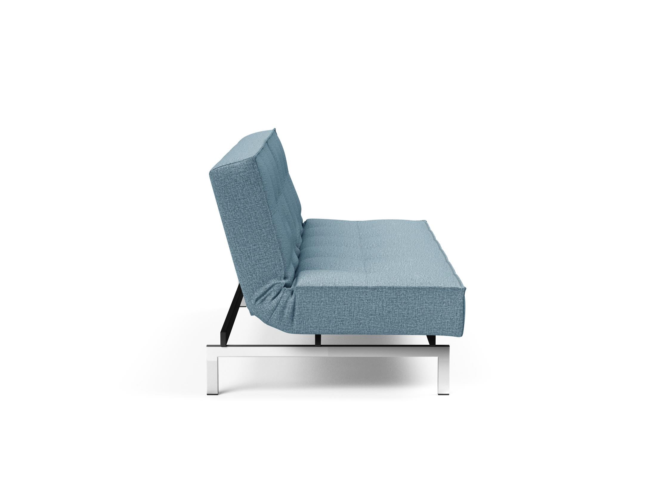 Erleben Sie das elegante Splitback Sofabett 115 Chrom von Innovation Living – ideal für moderne Räume und entspannende Schlafmomente.
