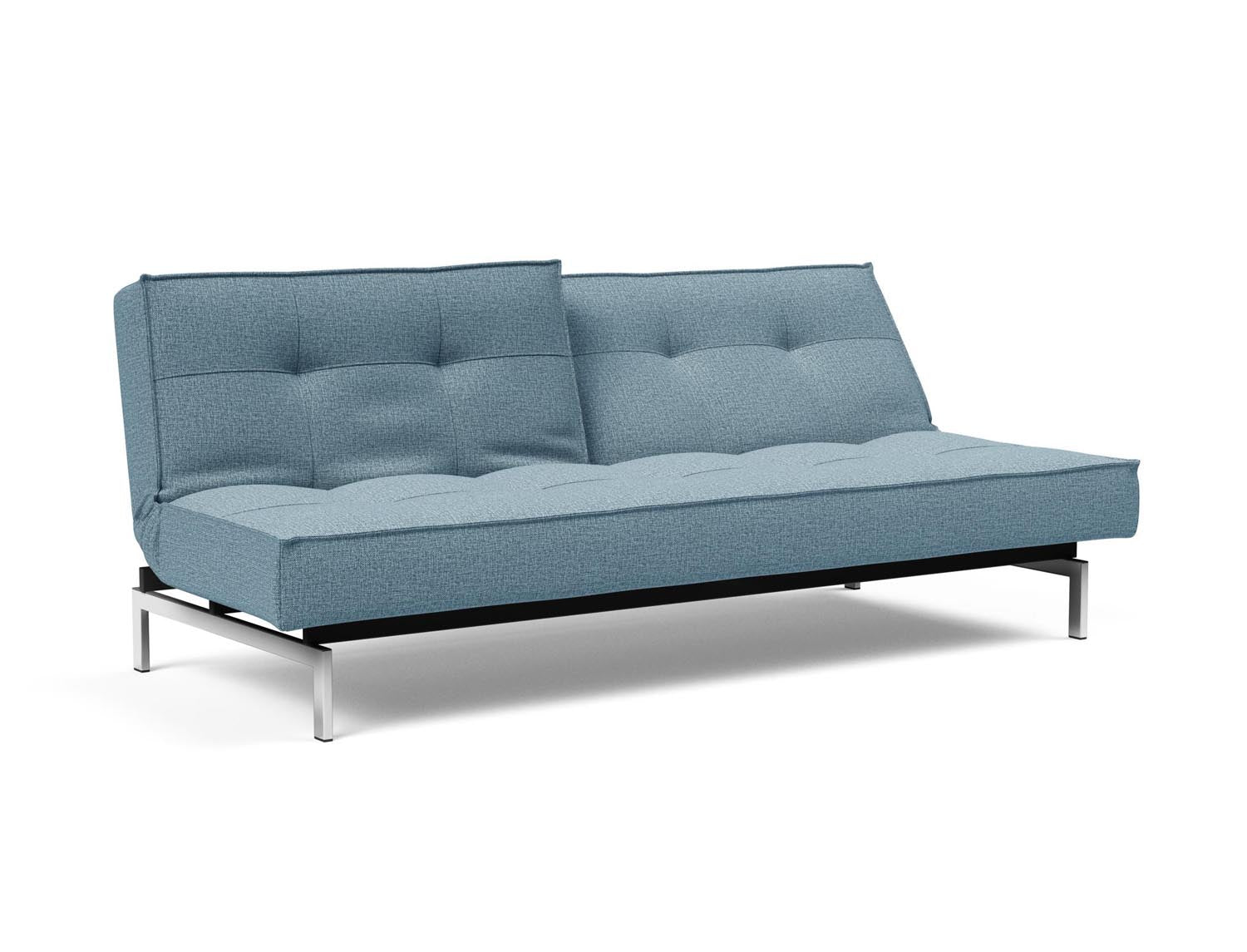 Erleben Sie das elegante Splitback Sofabett 115 Chrom von Innovation Living – ideal für moderne Räume und entspannende Schlafmomente.