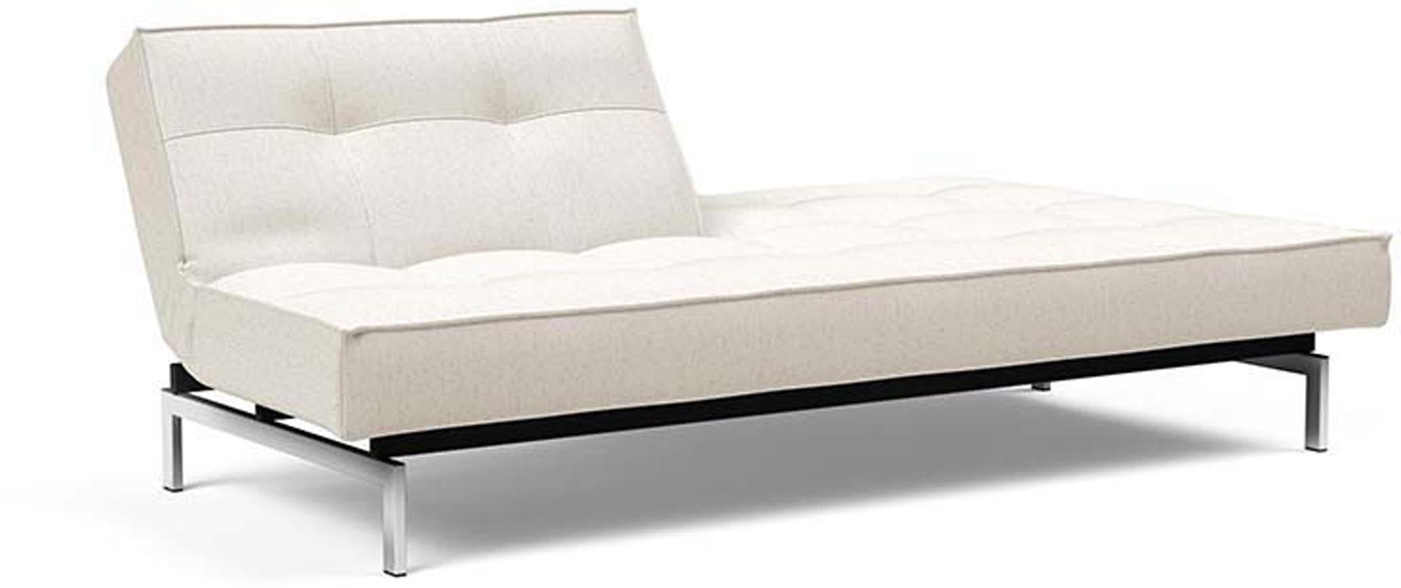 Erleben Sie das elegante Splitback Sofabett 115 Chrom von Innovation Living – ideal für moderne Räume und entspannende Schlafmomente.
