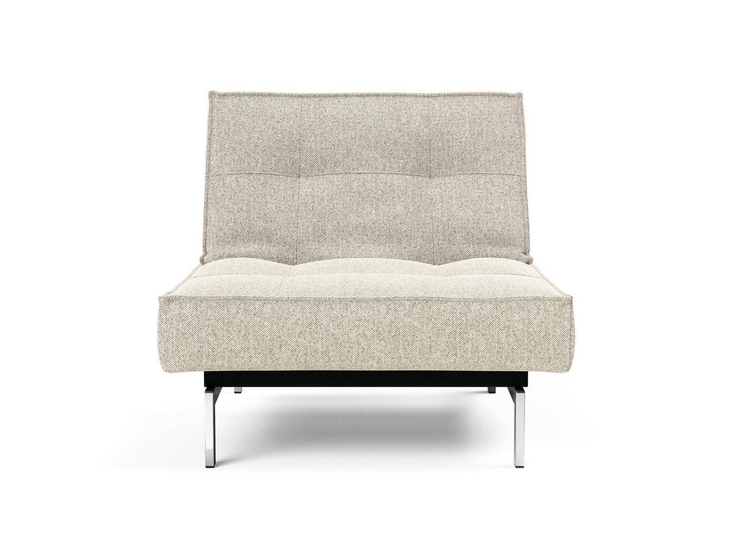 Der Splitback Chrome Sessel von Innovation Living vereint stilvolles skandinavisches Design mit praktischer Flexibilität – perfekt für jedes Zuhause.