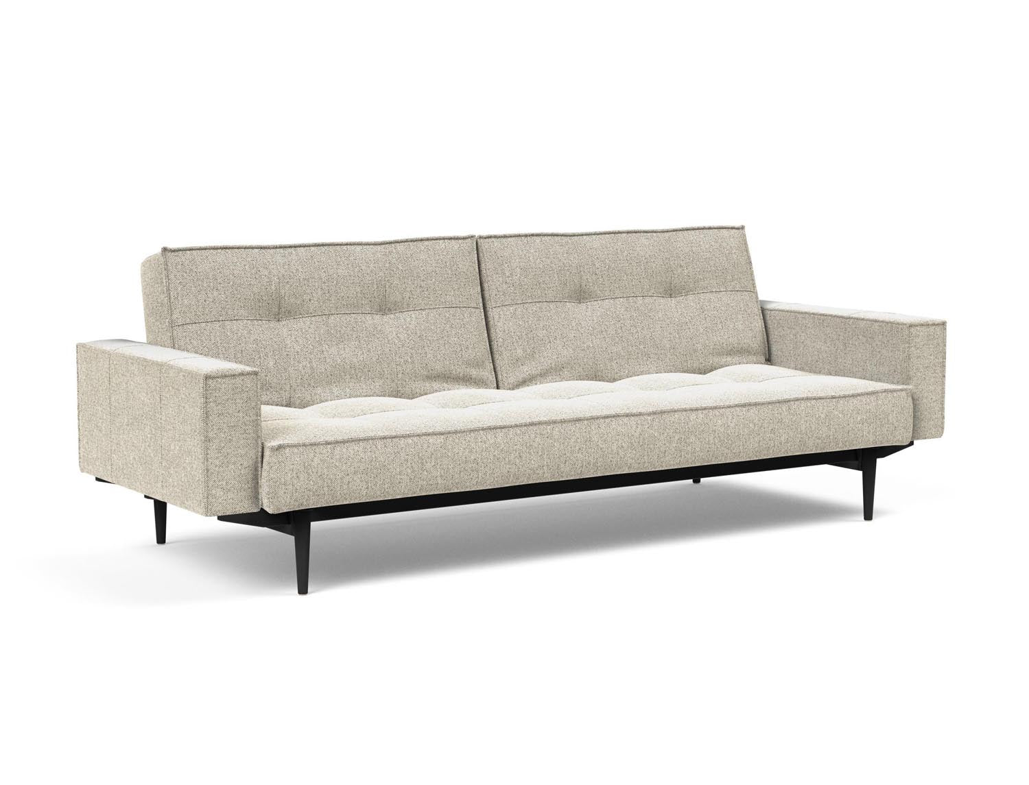 Elegantes Splitback Sofabett 115 Styletto von Innovation Living mit bequemen Armlehnen – perfekt für modernes Wohnen und flexible Schlaflösungen.