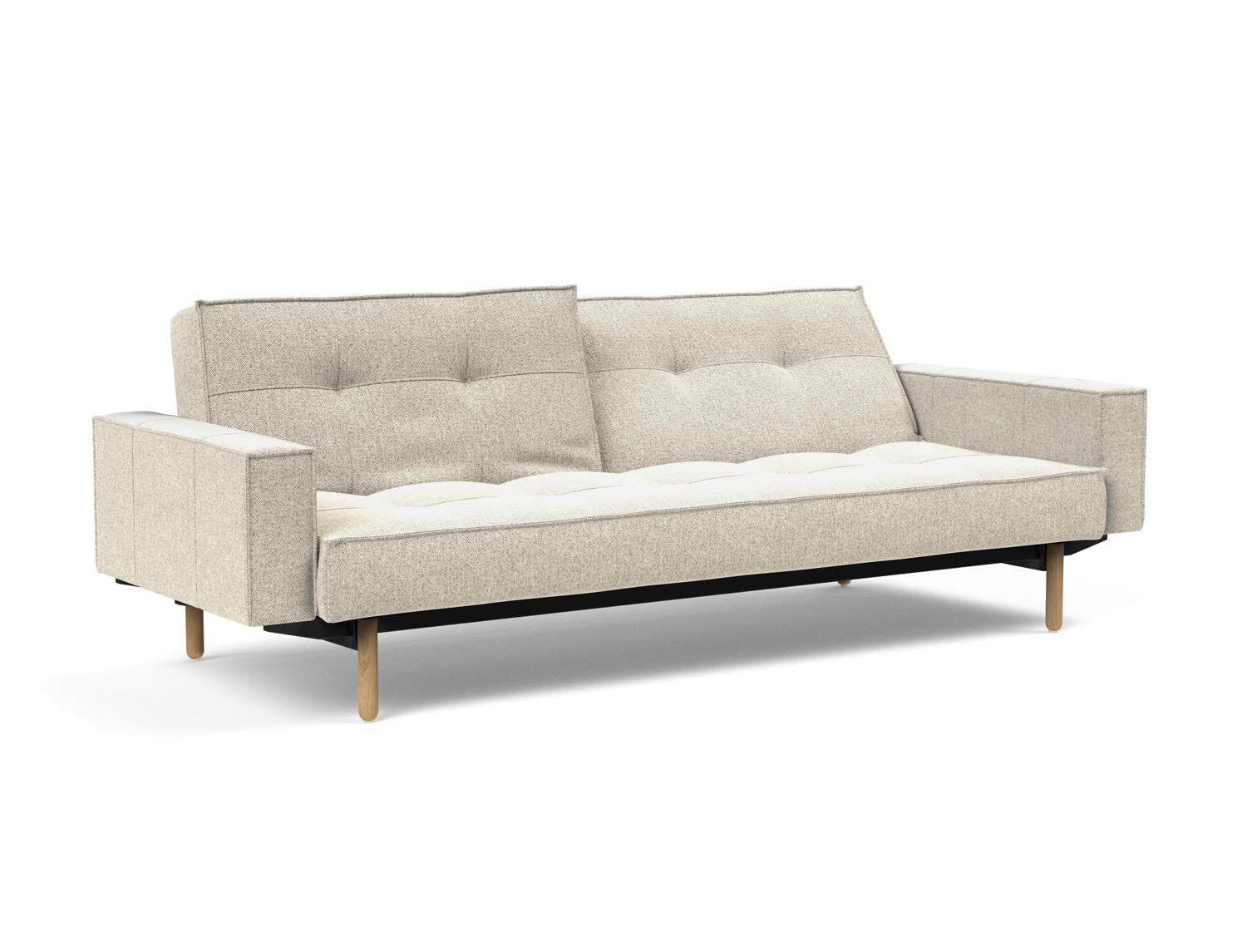 Erleben Sie das Splitback Sofabett 115 Stem von Innovation Living – stilvolles Design, robuste Materialien und anpassbare Rückenlehnen für optimalen Komfort.