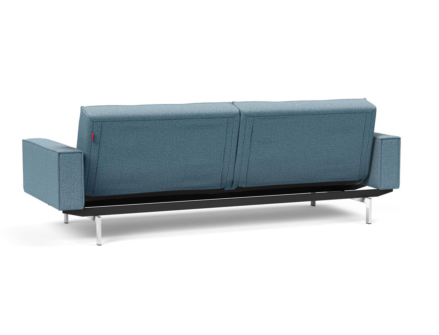 Entdecken Sie das Splitback Sofabett 115 Chrom mit Armlehnen von Innovation Living – ein elegantes Möbelstück, das Komfort und Stil vereint.