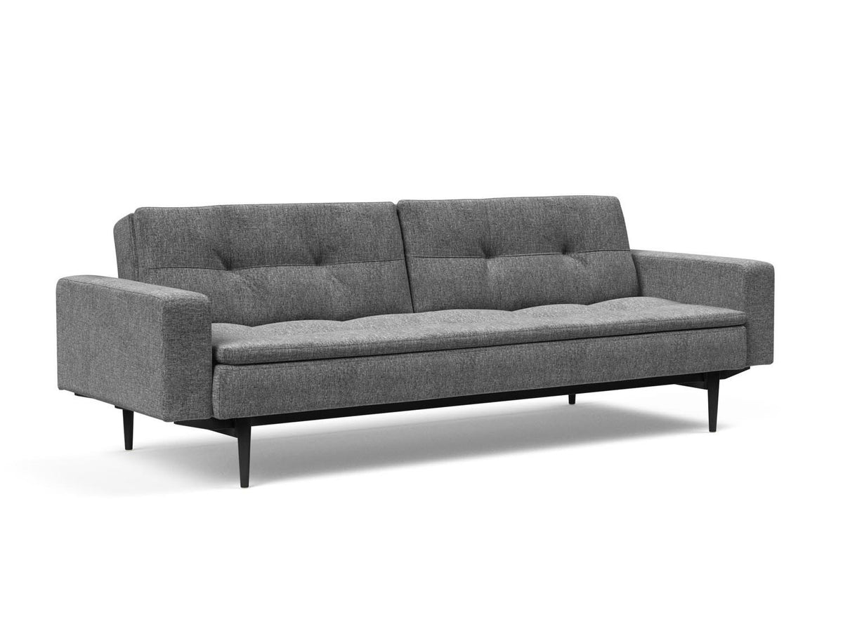 Dublexo Styletto Schlafsofa 115 mit Armlehnen in 563 Twist Charcoal präsentiert im Onlineshop von KAQTU Design AG. Bettsofa ist von Innovation Living