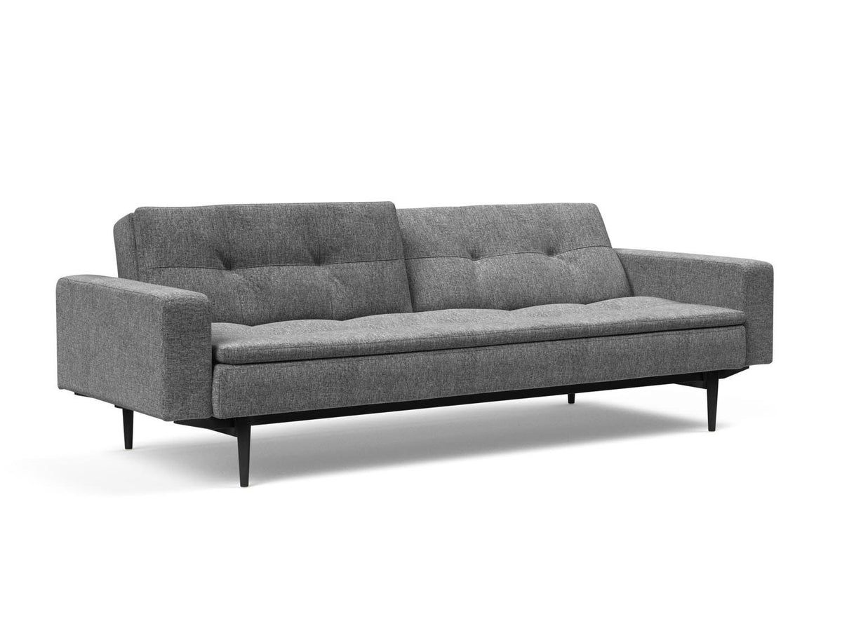 Dublexo Styletto Schlafsofa 115 mit Armlehnen in 563 Twist Charcoal präsentiert im Onlineshop von KAQTU Design AG. Bettsofa ist von Innovation Living