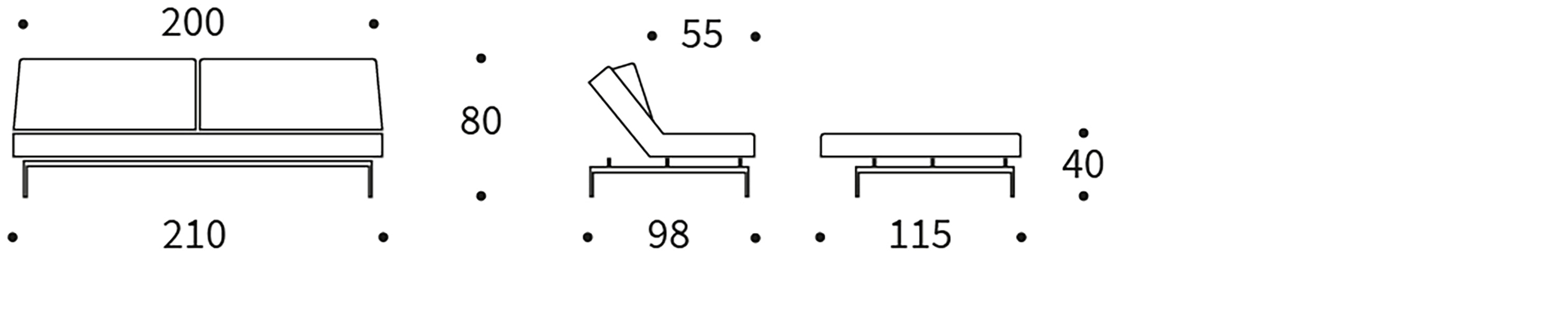 ILB 200 Schlafsofa: Stilvolles, anpassungsfähiges Möbelstück für Komfort und Eleganz. Ideal für Gäste und tägliche Nutzung.