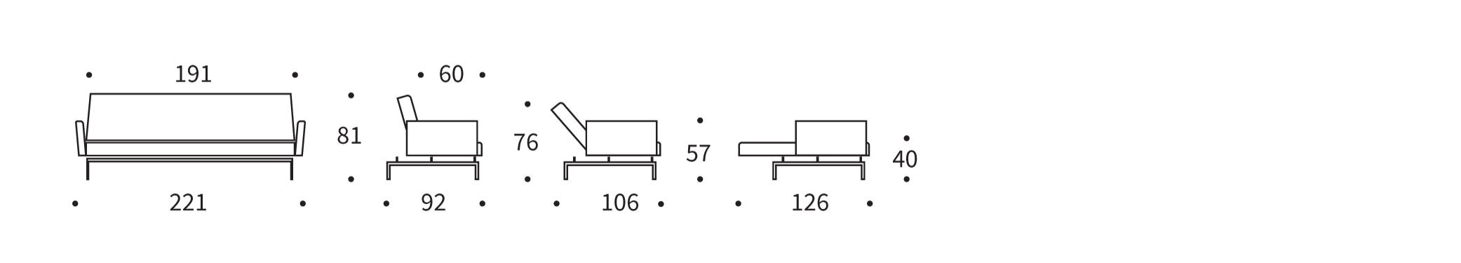 Entdecken Sie das Jillis Schlafsofa mit Armlehnen von Innovation Living – eine perfekte Kombination aus modernem Stil, Komfort und praktischer Nutzung.