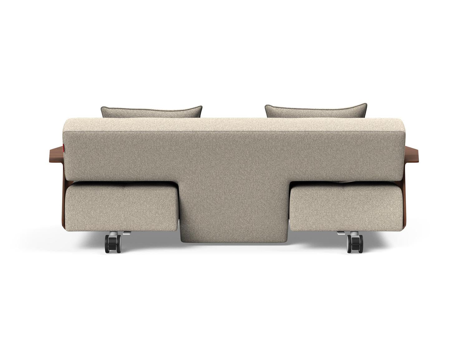 Entdecken Sie das Long Horn D.E.L. Schlafsofa mit Armlehnen von Innovation Living – eine perfekte Kombination aus Komfort und modernem Design für Ihr Zuhause.