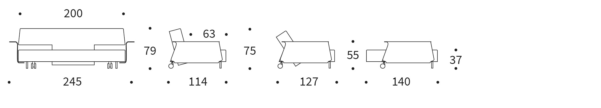 Entdecken Sie das Long Horn D.E.L. Schlafsofa mit Armlehnen von Innovation Living – eine perfekte Kombination aus Komfort und modernem Design für Ihr Zuhause.