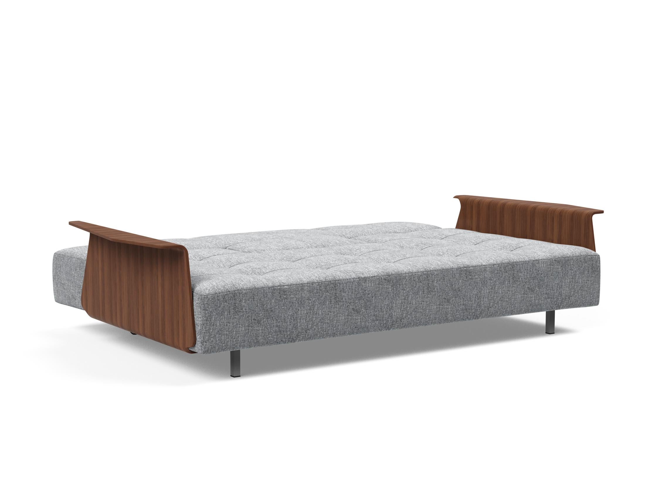 Erleben Sie das Long Horn D.E.L. Schlafsofa mit Armlehnen von Innovation Living – stilvoll, funktional und ideal für kompakte Räume.