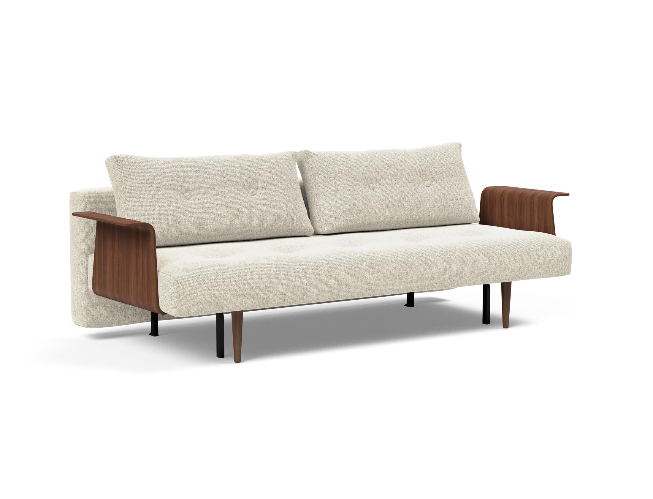 Recast Schlafsofa 140 Dunkel Styletto: Modernes Schlafsofa mit komfortablen Armlehnen, ideal für gemütliche Nächte und stilvolle Einrichtung.