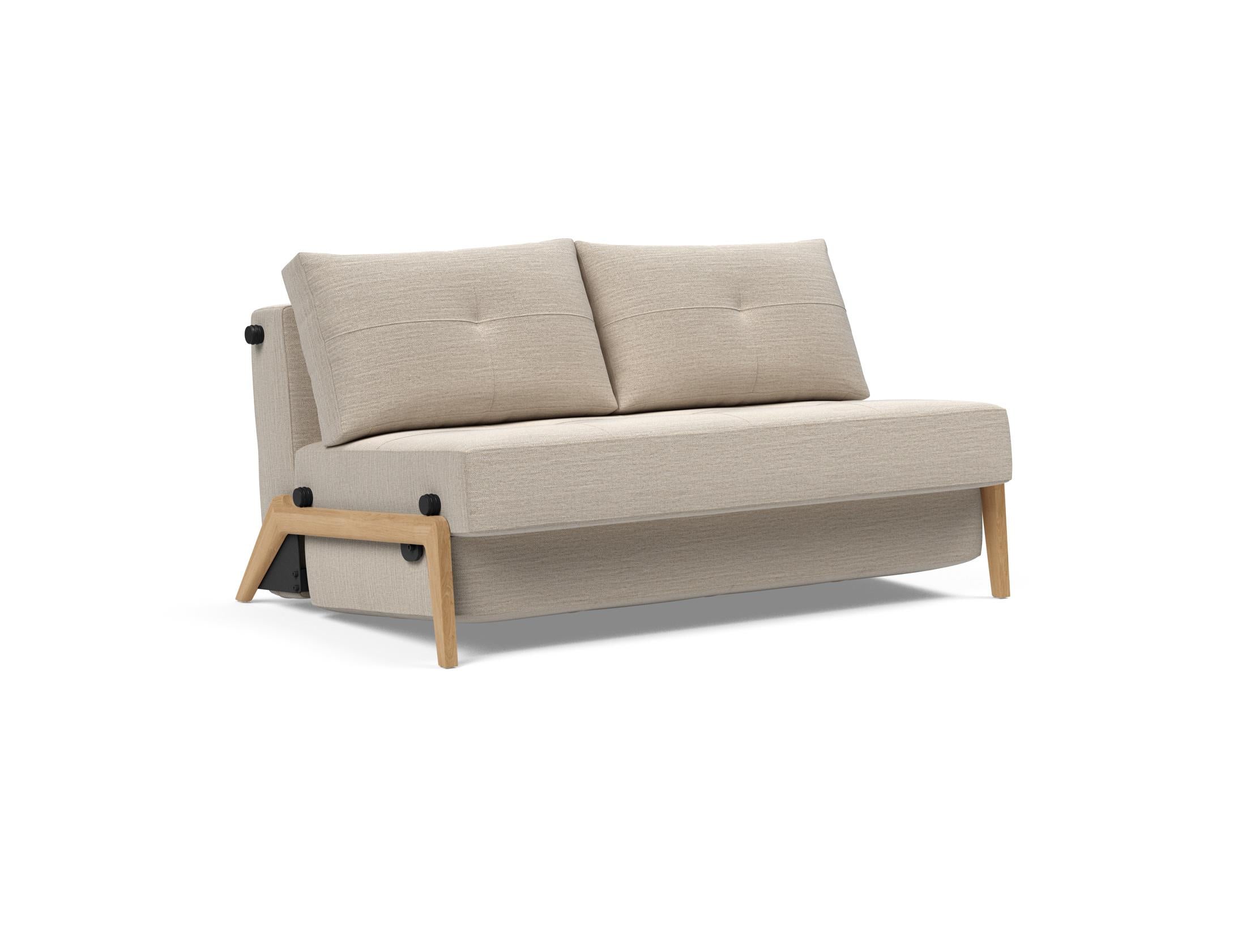 Cubed Klappsofa 140: Kompaktes Sofa mit elegantem Design, das sich mühelos in ein komfortables Bett verwandelt und zusätzlichen Stauraum bietet.