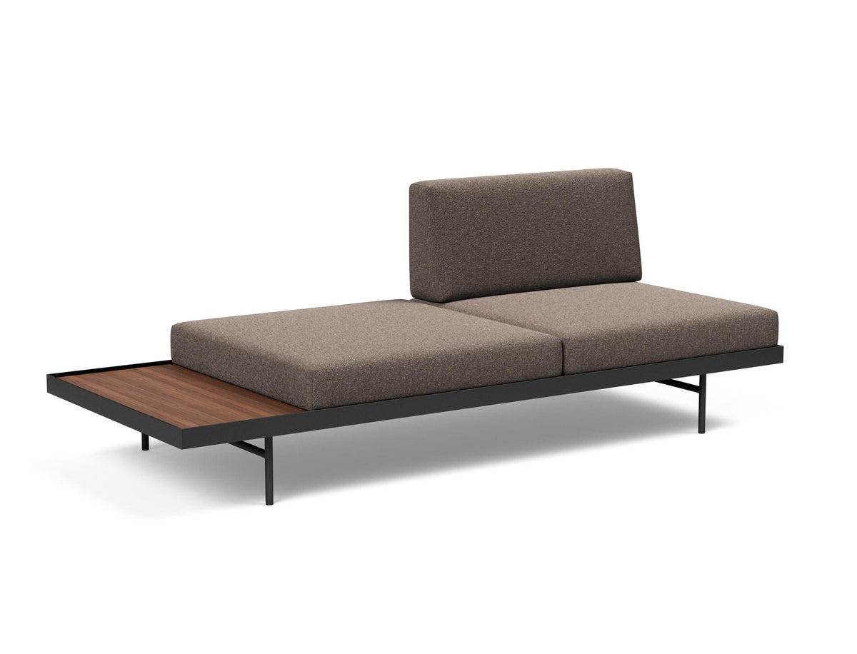 Puri Klappsofa mit Tisch in 530 Bouclé Taupe präsentiert im Onlineshop von KAQTU Design AG. Bettsofa ist von Innovation Living