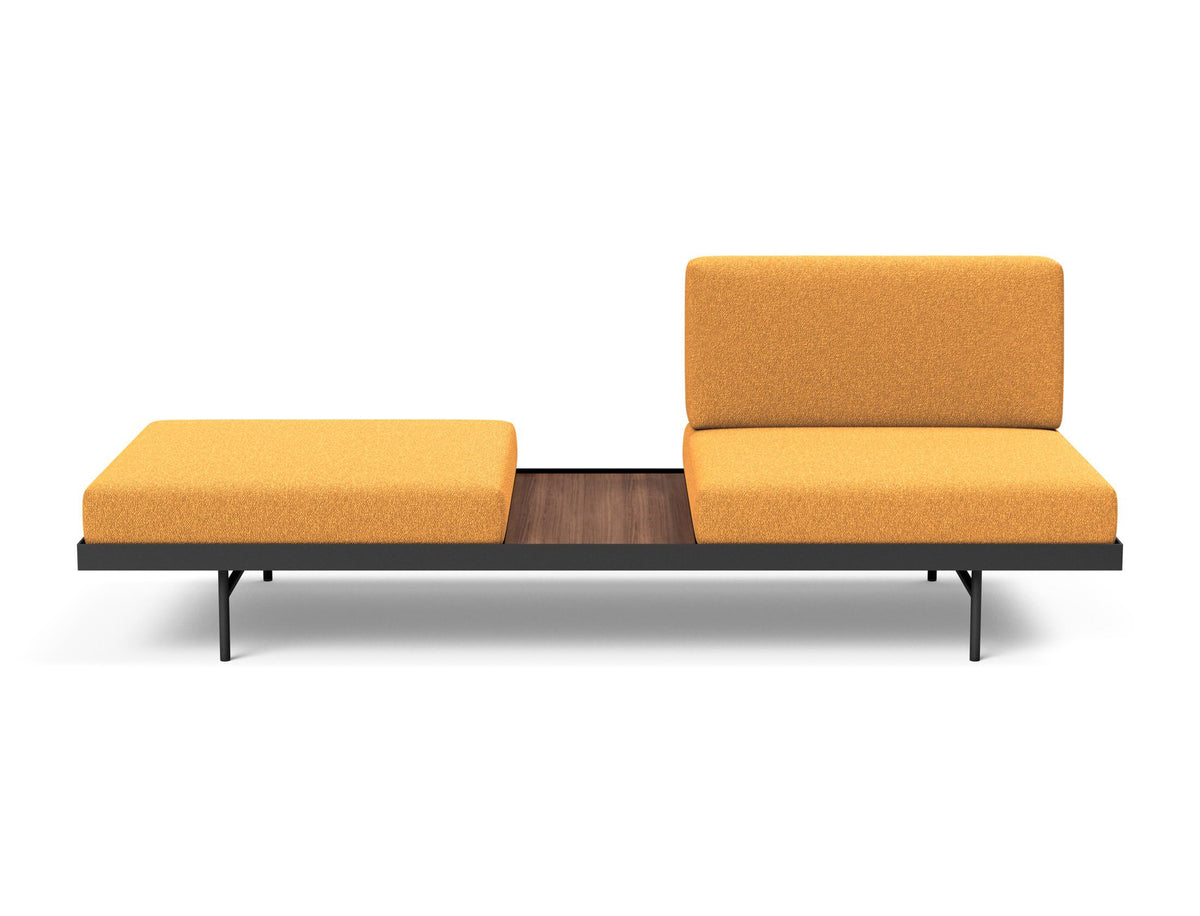 Puri Klappsofa mit Tisch in 536 Bouclé Ochre präsentiert im Onlineshop von KAQTU Design AG. Bettsofa ist von Innovation Living