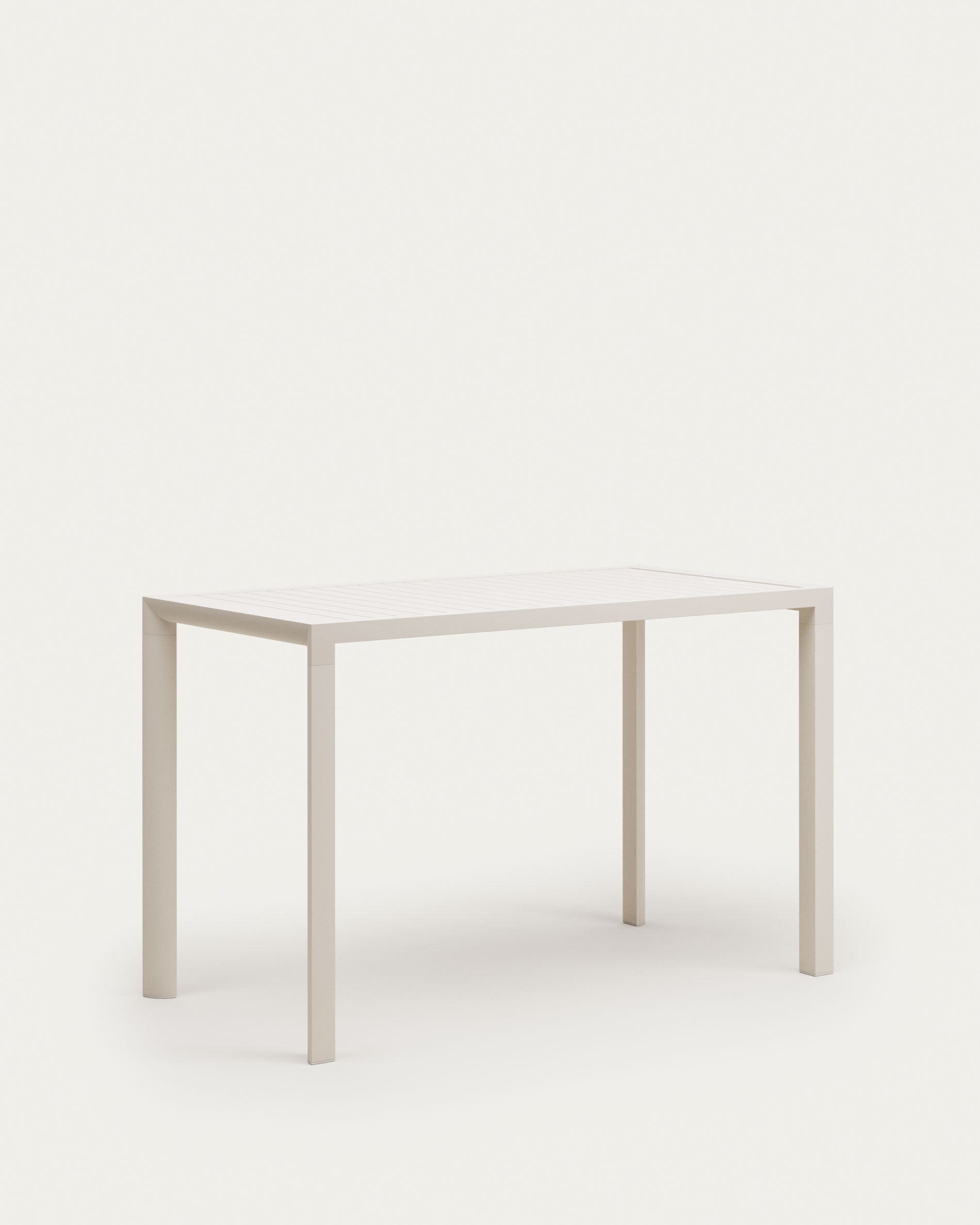 Moderner Gartenstehtisch Culip aus Aluminium, weißes Finish, 150x77 cm, ideal für stilvolle Außenbereiche.