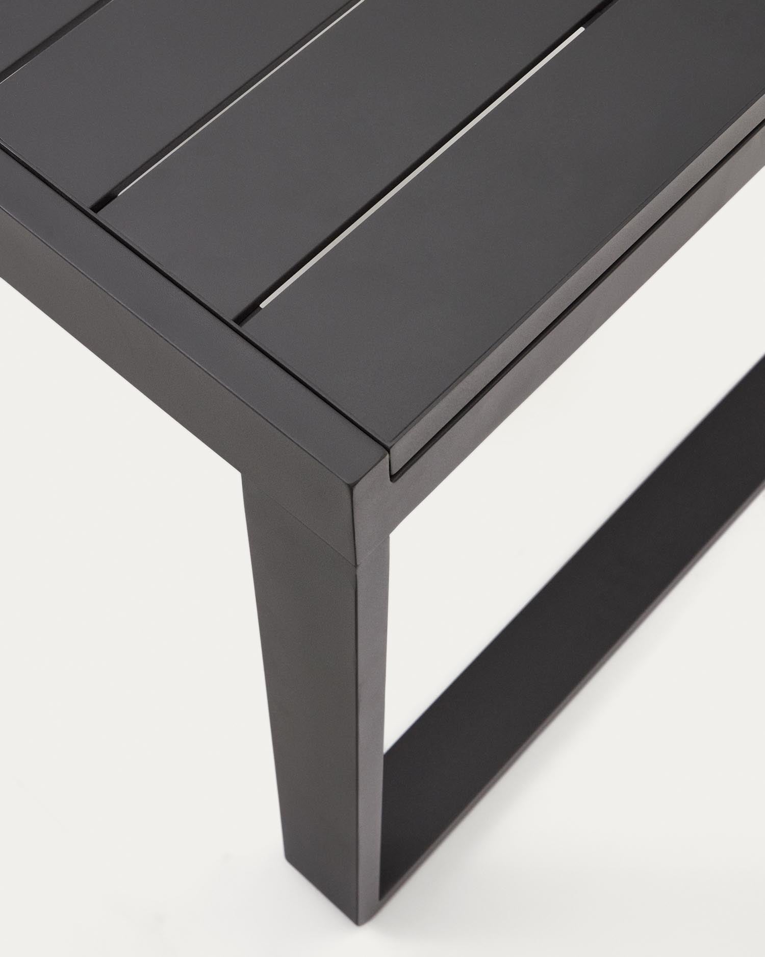 Moderner Aluminium-Gartentisch in elegantem Dunkelgrau, ausziehbar von 220 cm auf 340 cm – perfekt für gesellige Zusammenkünfte im Freien.