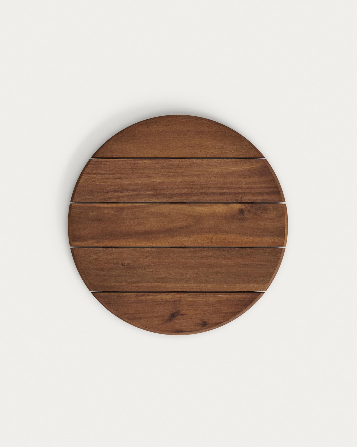 Stilvoller Saura Tisch aus robustem Akazienholz mit edlem Walnuss-Finish und modernem Metallgestell, ideal für gemütliche Gartenmomente.