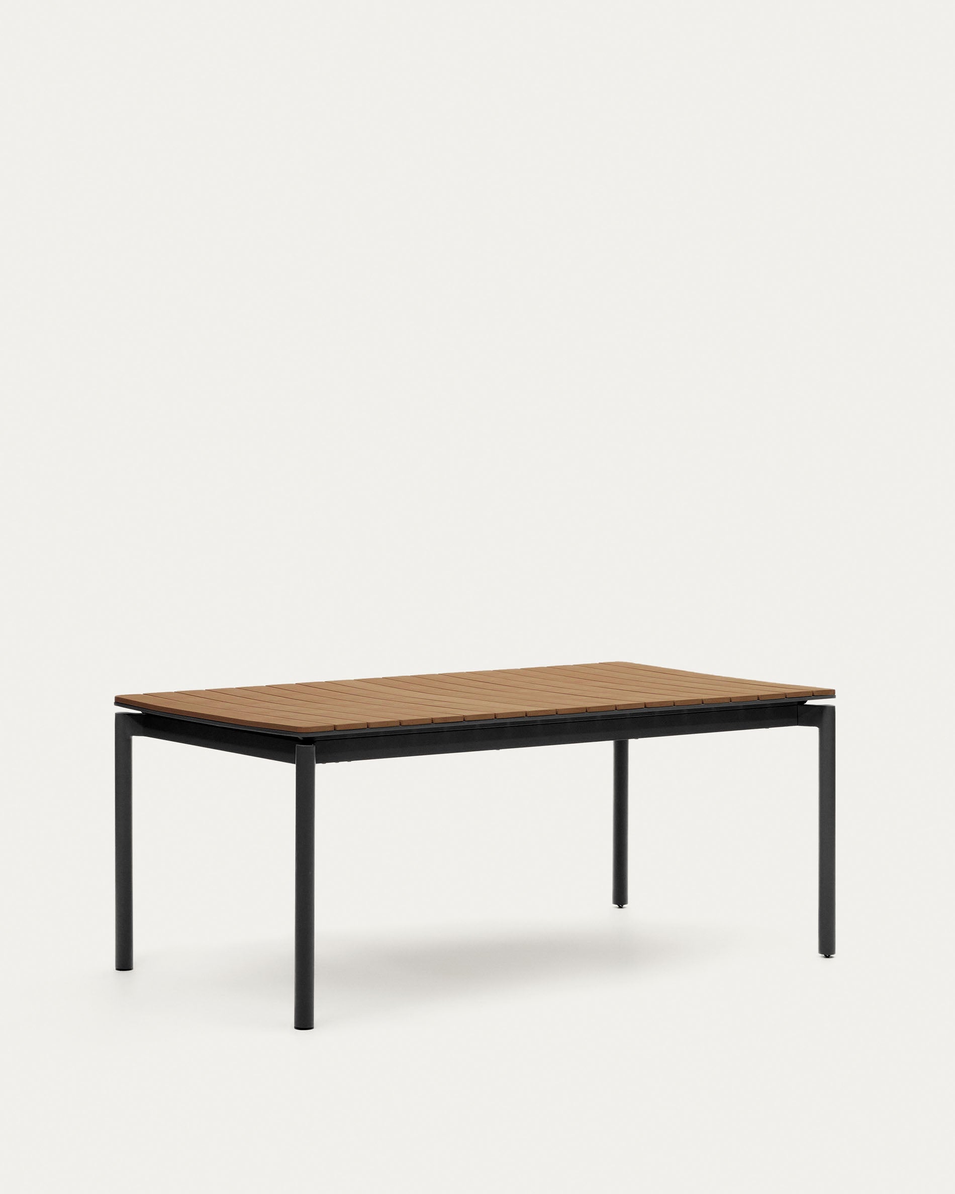 Eleganter Gartentisch aus Poly-Holz und Aluminium, ausziehbar von 180 auf 240 cm, perfekt für moderne Aussenbereiche.