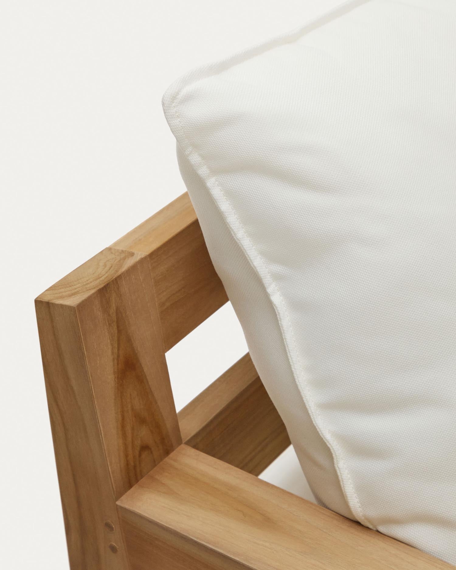 Elegantes 3-Sitzer-Sofa aus massivem Teakholz, 211 cm. Perfekt für Komfort und Stil in jedem Wohnraum. Entspannen Sie stilvoll!