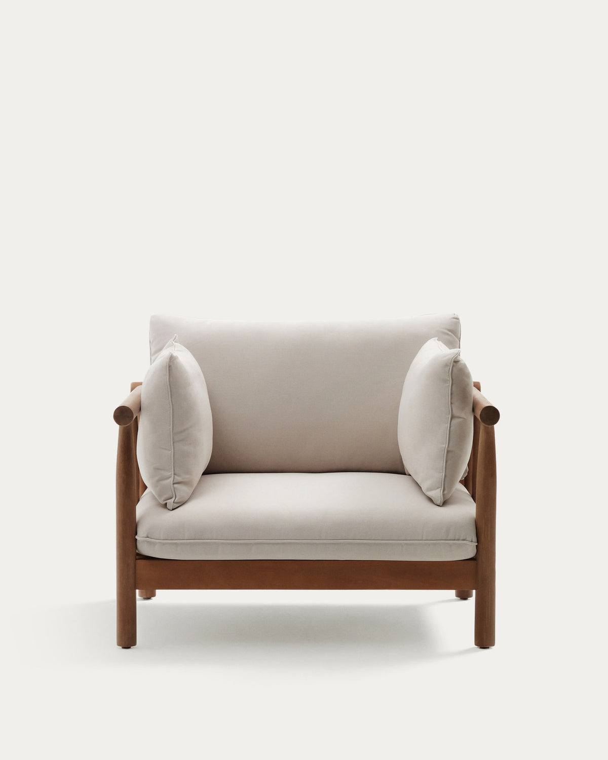 Sacova Sessel aus massivem Eukalyptusholz FSC 100% in Natur präsentiert im Onlineshop von KAQTU Design AG. Outdoor-Sessel mit Armlehnen ist von Kave Home