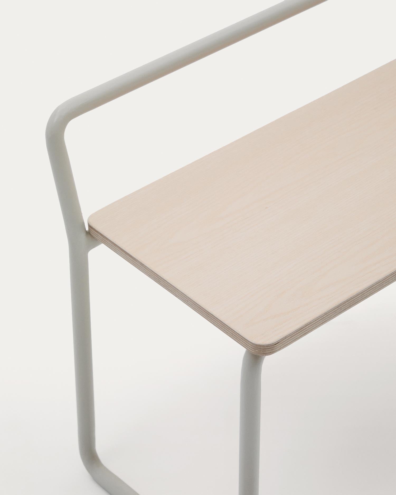 Moderne Bank Tinn aus Eschenfurnier und robustem Metallgestell, perfekt für jeden Raum und stilvolle Einrichtung.