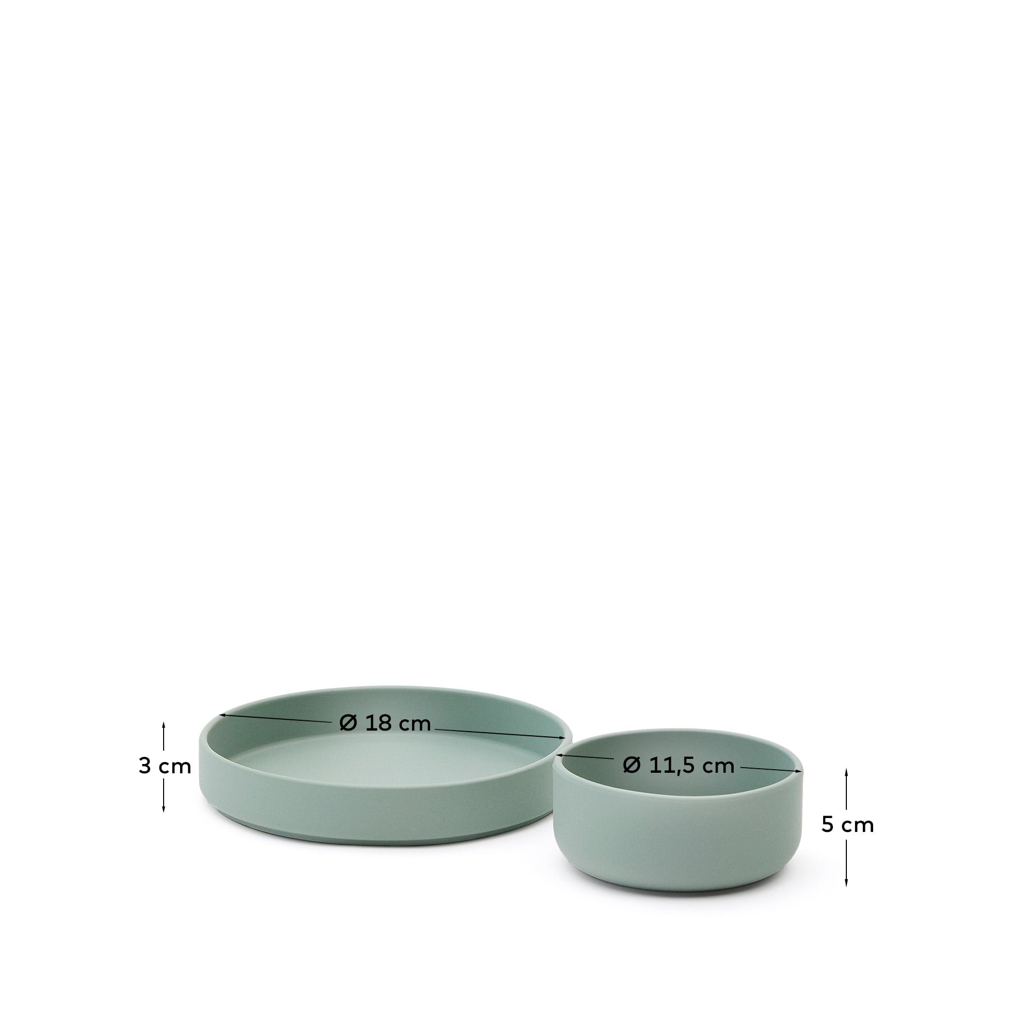 Set Lili aus Teller und Schüssel aus Silikon türkis in Türkis präsentiert im Onlineshop von KAQTU Design AG. Geschirr Kids ist von Kave Home