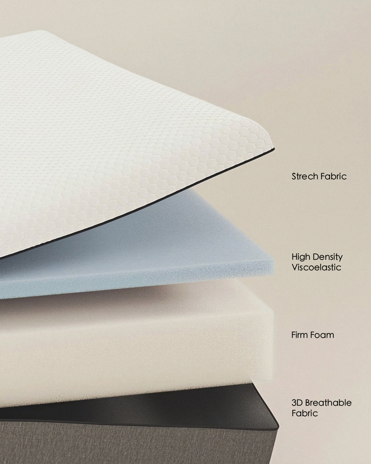 Viskoelastische Matratze Eva mit abnehmbarem Bezug 180 x 200 cm in Weiss, Grau präsentiert im Onlineshop von KAQTU Design AG. Matratze ist von Kave Home
