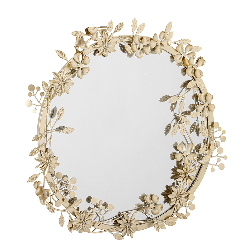 Jenne Wand-Spiegel, Brass, Metall in Brass präsentiert im Onlineshop von KAQTU Design AG. Spiegel ist von Bloomingville