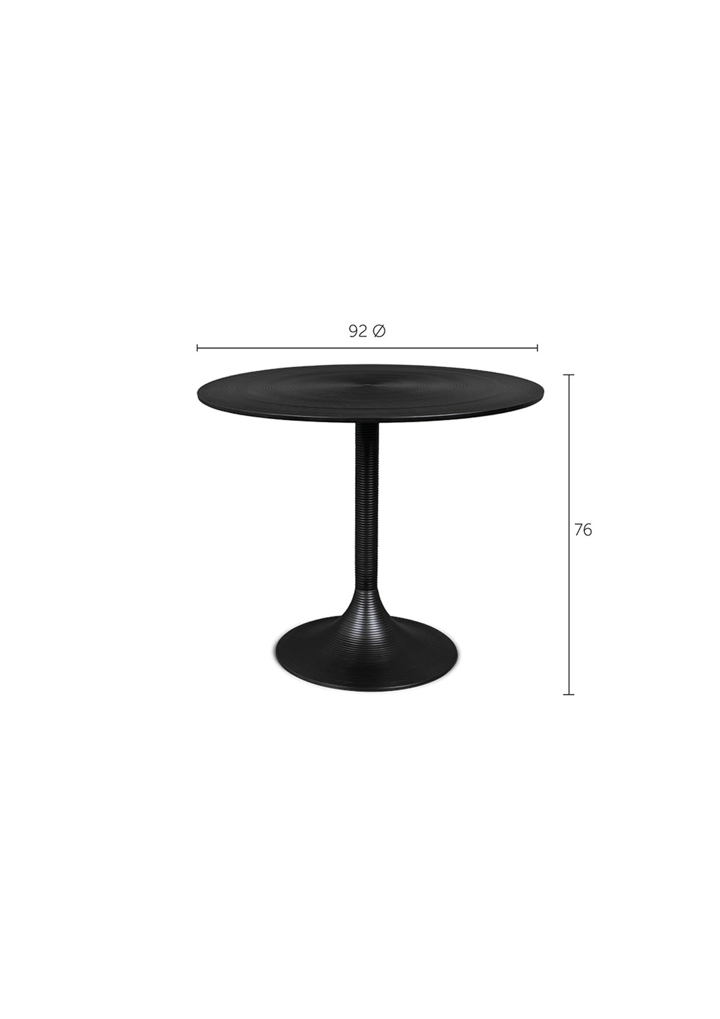 Eleganter HYPNOTISING ROUND Tisch von Bold Monkey in Gold/Schwarz, ideal für gesellige Dinnerpartys und stilvolle Dekoration.