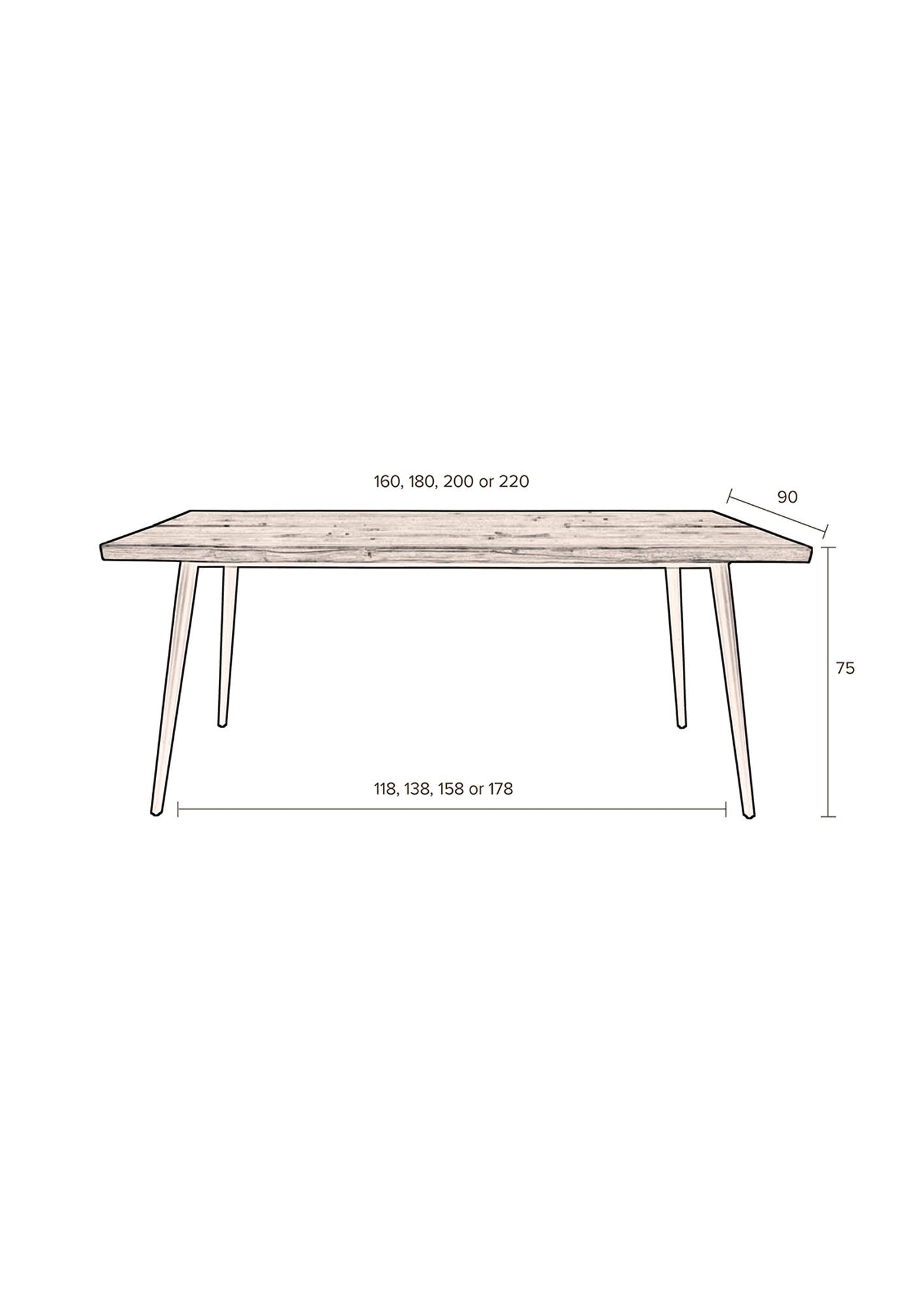 Der Alagon Tisch von Dutchbone vereint robustes Mangoholz mit stilvollen Metallbeinen – ideal für gesellige Runden und modernes Wohnen.