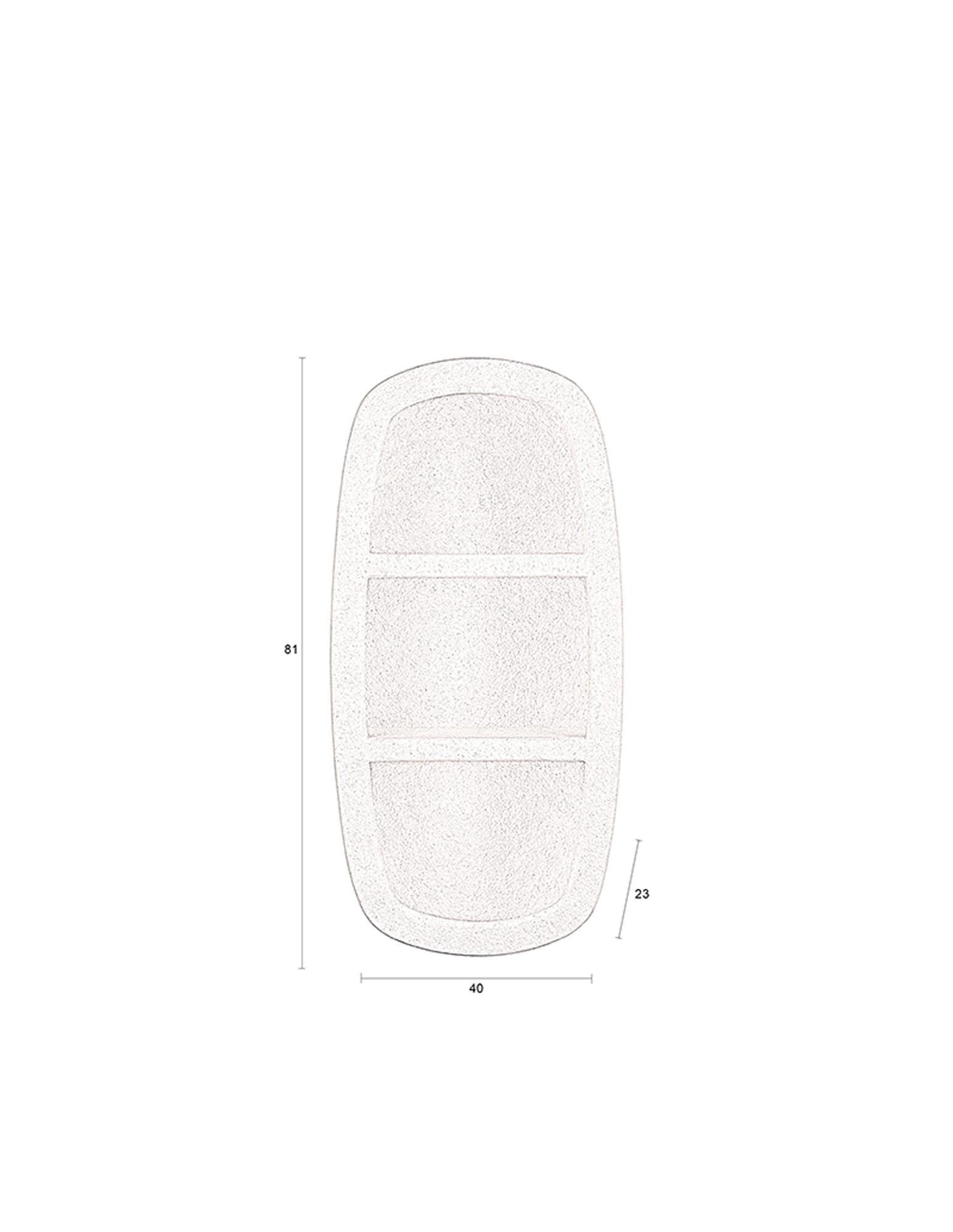 Das Wandregal Veda von Dutchbone: edles Design aus recyceltem Marmor und MDF, ideal für Bücher und Deko. Zeitlos und vielseitig.