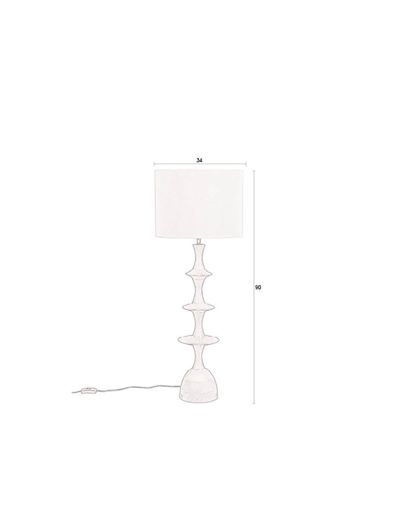 Tischleuchte Cath: Harmonisches Design aus Mangoholz und Leinen.