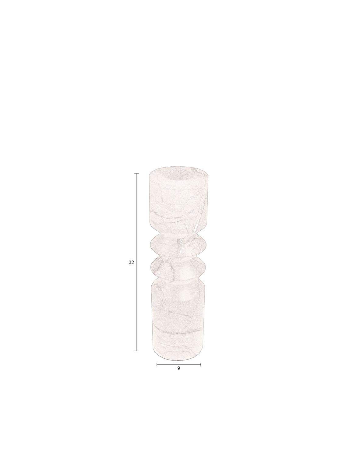 Eleganter Satpura Kerzenhalter aus braunem Marmor von Dutchbone.