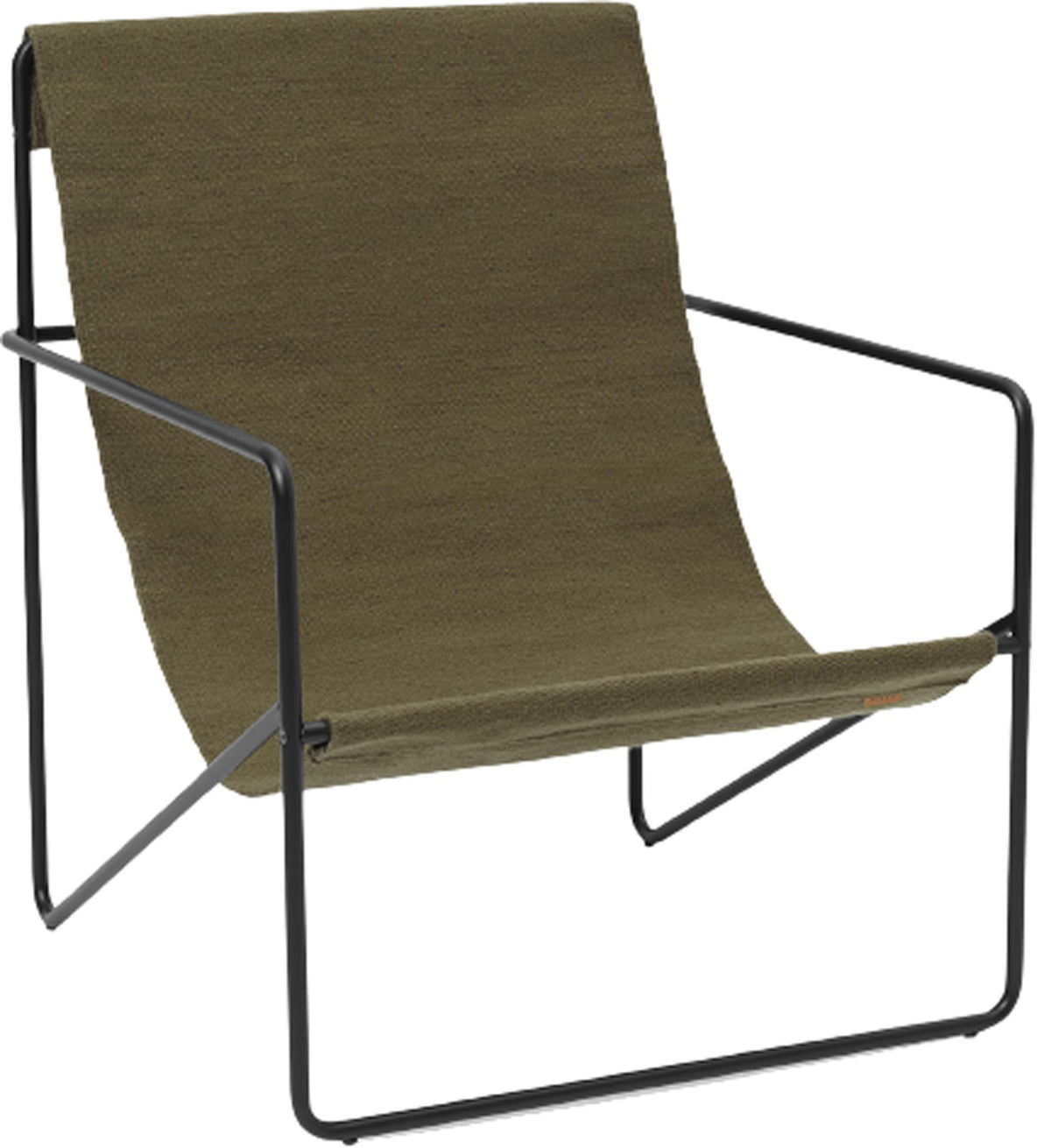 Desert Loungestuhl in Schwarz/Olivgrün präsentiert im Onlineshop von KAQTU Design AG. Outdoor-Sessel mit Armlehnen ist von Ferm Living
