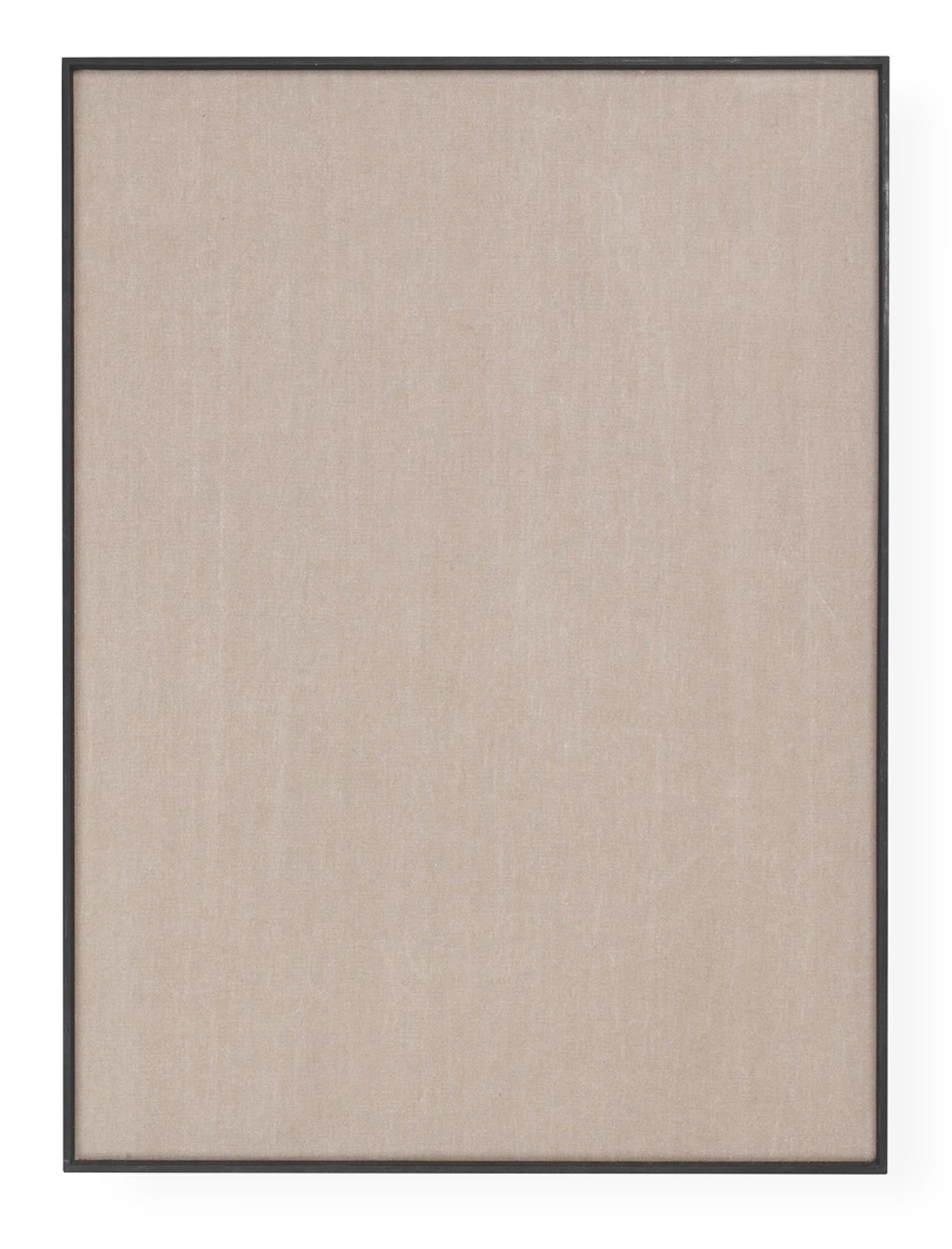 Stilvolle Pinnwand aus schwarzgebeiztem Eschenholz und beigem Stoff, ideal für moderne Räume. Perfekt für Inspirationen und Ideen.