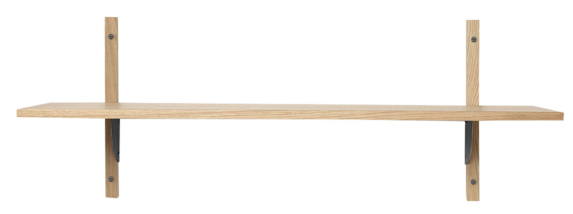 Modernes Sector Wandregal von Ferm Living: Holz trifft auf Messing.